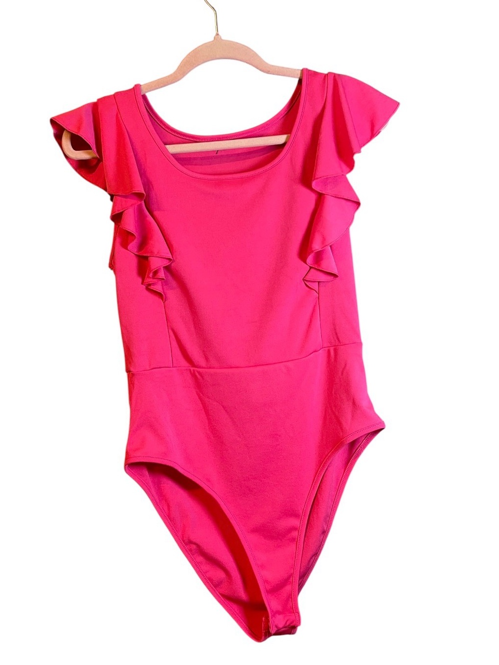 Bright Fuchsia Ruffle Sleeve Bodysuit